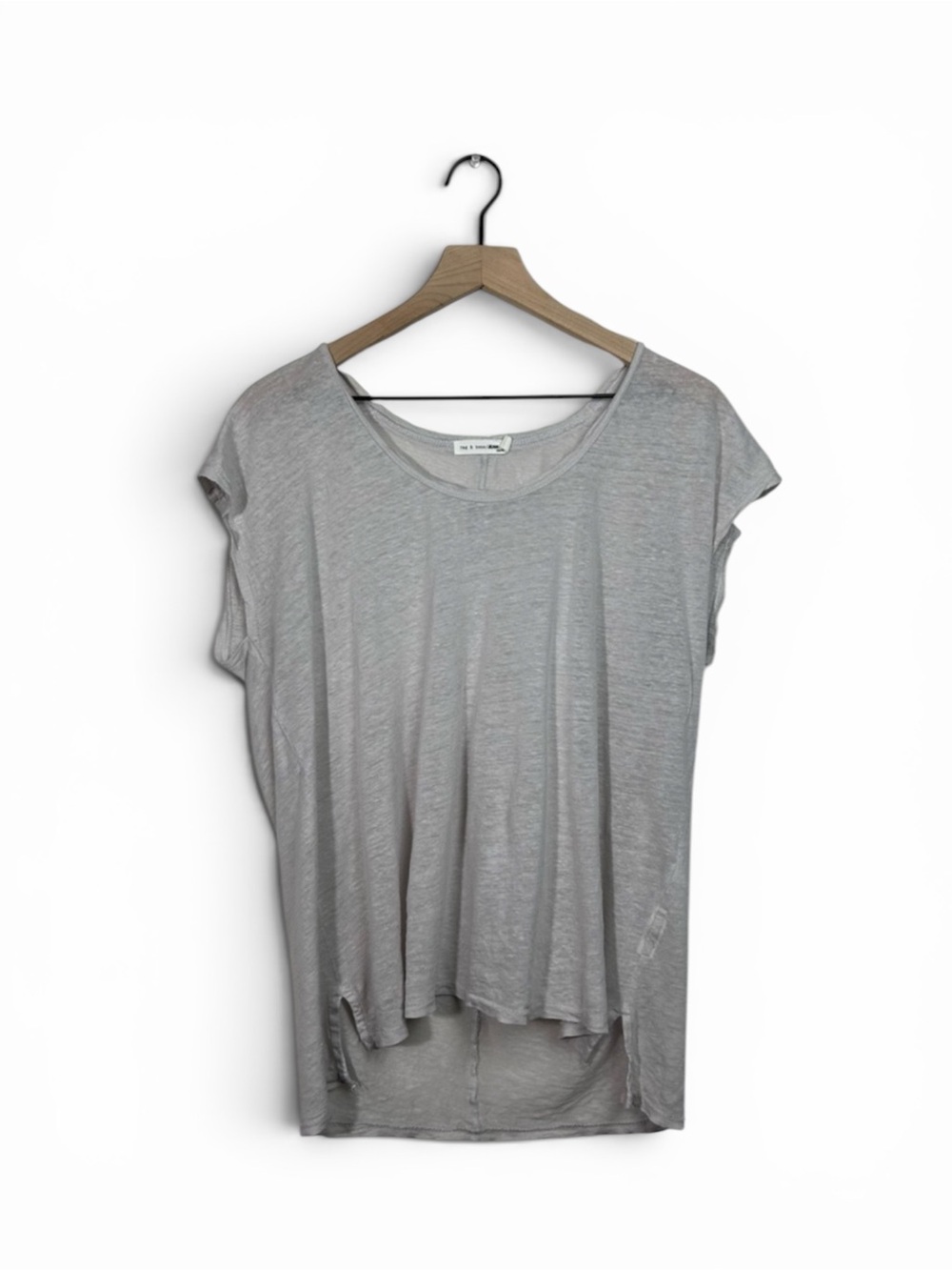 Rag And Bone Womens Oversize Linen Sleeveless Tee